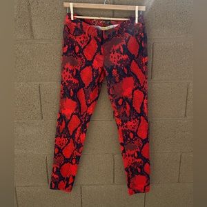 Princess Vera Wang skinny jeans Red and Black snakeskin print Born to Rule